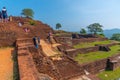 Sigiriya, Sri Lanka, February 5, 2022: View of the ruins of Sigi