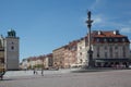 Sigismund column and the historical buildings in royal castle square, Warsaw, Poland