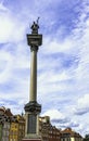 Sigismund`s Column in Castle Square with vintage architecture of Old Town in Warsaw, Poland Royalty Free Stock Photo