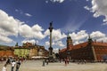 Sigismund& x27;s Column and Royal castle on Castle Square in Old town of Warsaw, Poland. June 2012 Rebuild Old town. Royalty Free Stock Photo