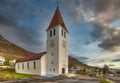 Siglufjordur church. The picturesque city of Siglufjordur - Iceland