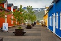 Siglufjordur, Iceland - Colorful houses along the street