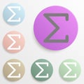 Sigma greek letter badge color set. Simple glyph, flat vector of web icons for ui and ux, website or mobile application