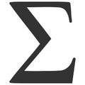 Sigma Greek Letter Raster Icon Flat Illustration