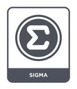 sigma icon in trendy design style. sigma icon isolated on white background. sigma vector icon simple and modern flat symbol for