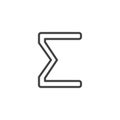 Sigma letter outline icon