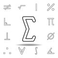 sigma sign icon. Thin line icons set for website design and development, app development. Premium icon