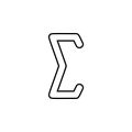 sigma sign icon. Thin line icon for website design and development, app development. Premium icon