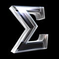 Sigma symbol in glass (3d)