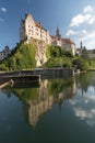 Sigmaringen castle on river Danube, Southern Germany Royalty Free Stock Photo