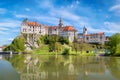 Sigmaringen castle on side of Danube river Royalty Free Stock Photo