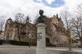 Monument to Prince Karl on Karlsplatz. Behind Hohenzollern Castle