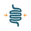 Sigmoid colon volvulus colored icon. Diseases internal organ, intestine symbol