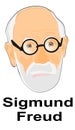 Sigmund Freud cartoon Royalty Free Stock Photo