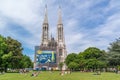 Sigmund Freud Park and Votiv Church in Vienna, Austria