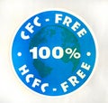 Sign 100% CFC, HCFC-free Royalty Free Stock Photo