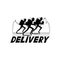 Running delivery man icon.