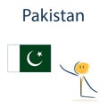 Character with the flag of Pakistan