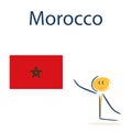 Character with the flag of Morocco