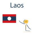 Character with the flag of Laos Royalty Free Stock Photo