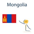 Character with the flag of Mongolia