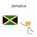 Character with the flag of Jamaica