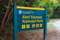 Sign for Abel Tasman National Park Royalty Free Stock Photo