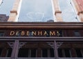 Sign above the closed debenhams department store in leeds city centre Royalty Free Stock Photo
