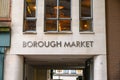 Sign above an entrance archway to Borough Market in London