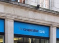 Sign above the entrance to a co-operative bank in Manchester city centre