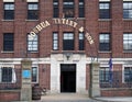 Sign above the entrance to the tetley gallery in leeds a historic former brewery headquarters building