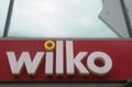 Sign above the entrance of the wilko retail store in leeds city centre