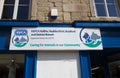 Sign above an rspca charity shop in hebden bridge Royalty Free Stock Photo