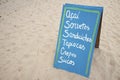 Sign Advertising Brazilian Beach Snacks Food