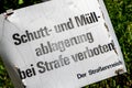 Sign Against Illegal Dumping and Littering in Austria Royalty Free Stock Photo