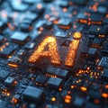 Sign AI artificial intelligence. AI technologies, robotic, programming. Robot artificial intelligence. Royalty Free Stock Photo