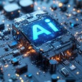 Sign AI artificial intelligence. AI technologies, robotic, programming. Robot artificial intelligence. Royalty Free Stock Photo
