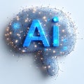 Sign AI artificial intelligence. AI technologies, robotic, programming. Robot artificial intelligence. Royalty Free Stock Photo