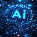Sign AI artificial intelligence. AI technologies, robotic, programming. Robot artificial intelligence. Royalty Free Stock Photo