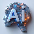 Sign AI artificial intelligence. AI technologies, robotic, programming. Robot artificial intelligence. Royalty Free Stock Photo