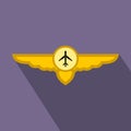 Sign of airplane with wings flat icon Royalty Free Stock Photo