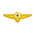 Sign of airplane with wings icon