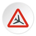 Sign airport icon, flat style Royalty Free Stock Photo
