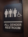 Gender Sign, All Gender Restroom, NYC, NY, USA