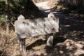 Sign for the Allan Memorial Grove of cypress trees at Point Lobos State Reserve in Monterey California Royalty Free Stock Photo