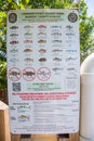 sign with allowed and forbidden fish catches in Monroe County, Florida Royalty Free Stock Photo