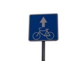 Sign allowing movement on a bicycle