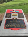 A plaque at the site of the Woodstock concert in 1969