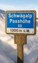 Sign with altitude indication, Schwaegalp, Switzerland