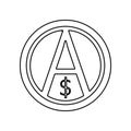 a sign of anarchy and the dollar icon. Element of Communism Capitalism for mobile concept and web apps icon. Outline, thin line Royalty Free Stock Photo